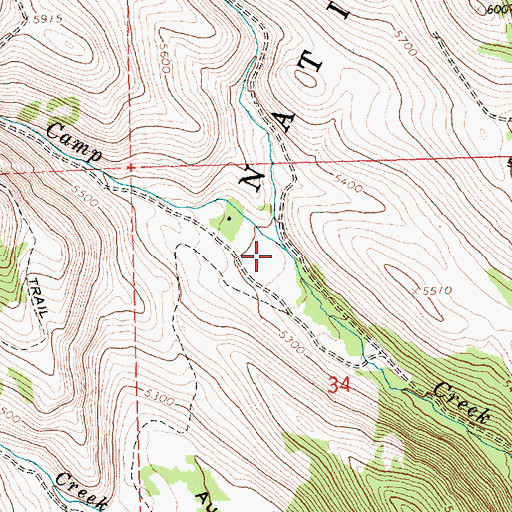 Topographic Map of East Camp Creek, OR