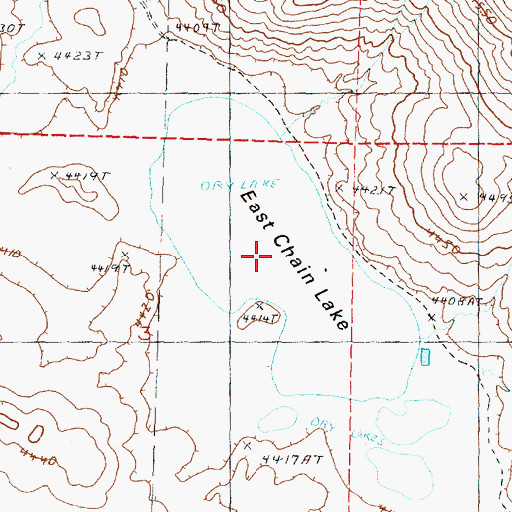 Topographic Map of East Chain Lake, OR