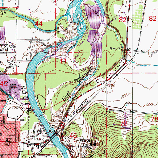 Topographic Map of East Channel South Santiam River, OR