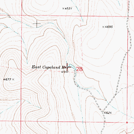 Topographic Map of East Copeland Reservoir, OR