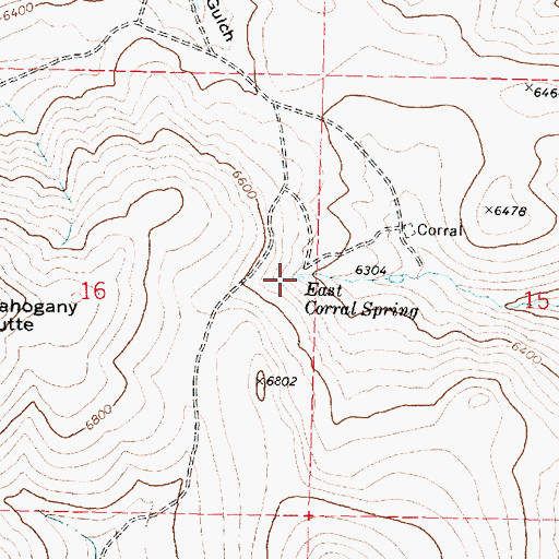 Topographic Map of East Corral Spring, OR