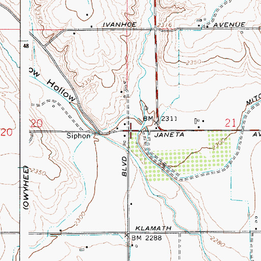 Topographic Map of East Cow Hollow, OR