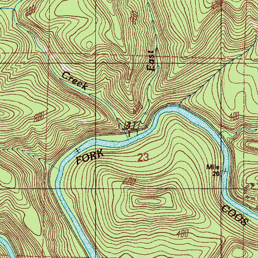 Topographic Map of East Creek, OR