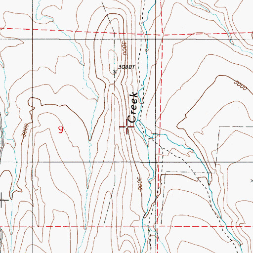 Topographic Map of East Fork Love Creek, OR