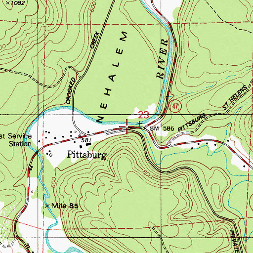 Topographic Map of East Fork Nehalem River, OR