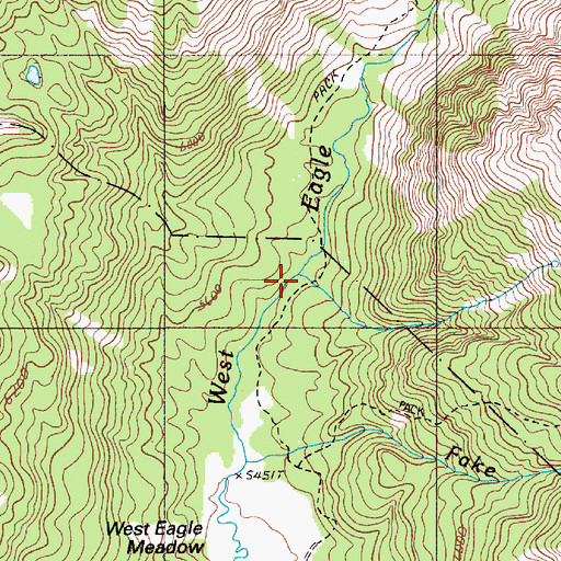 Topographic Map of East Fork West Eagle Creek, OR