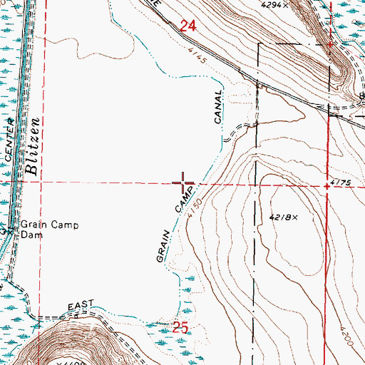 Topographic Map of East Grain Camp Canal, OR