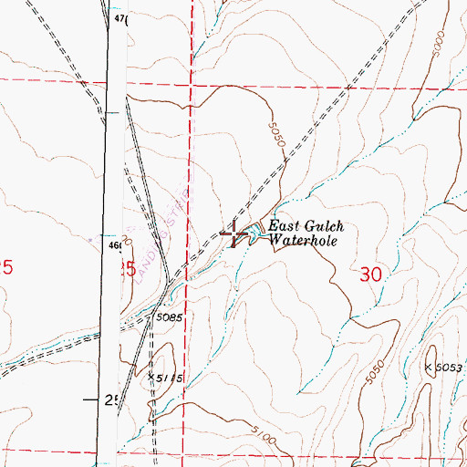 Topographic Map of East Gulch Waterhole, OR