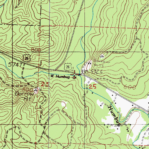 Topographic Map of East Humbug Creek, OR