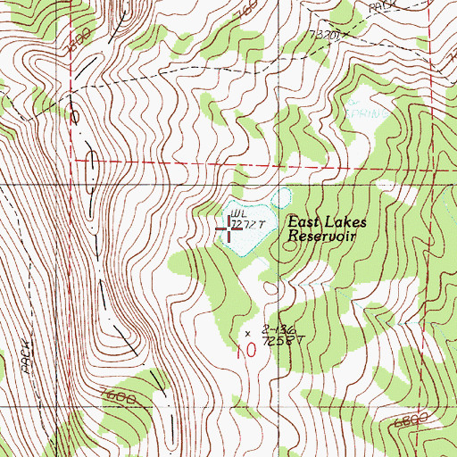 Topographic Map of East Lakes Reservoir, OR