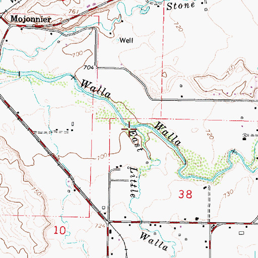Topographic Map of East Prong Little Walla Walla River, OR
