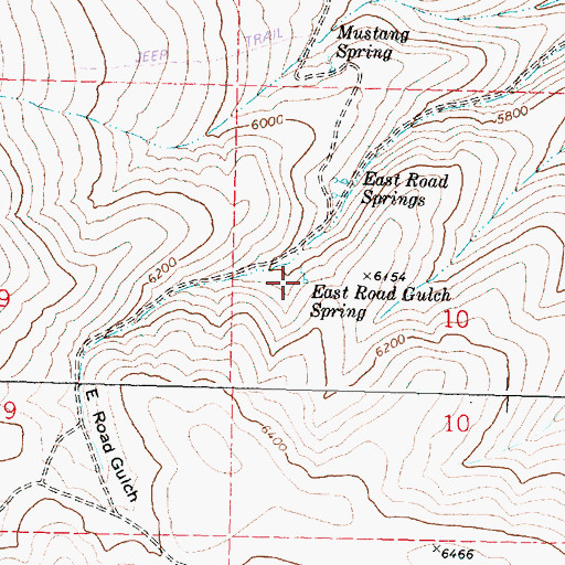 Topographic Map of East Road Gulch Spring, OR