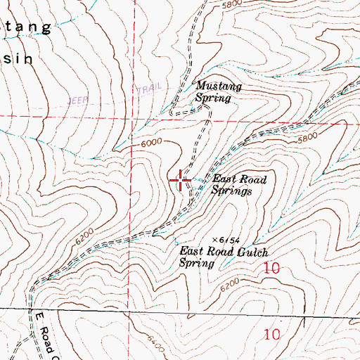 Topographic Map of East Road Springs, OR