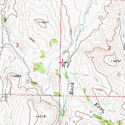 Topographic Map of East Rock Creek, OR