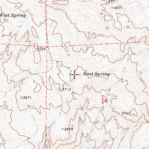 Topographic Map of East Spring, OR