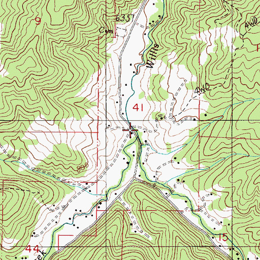 Topographic Map of East Willis Creek, OR