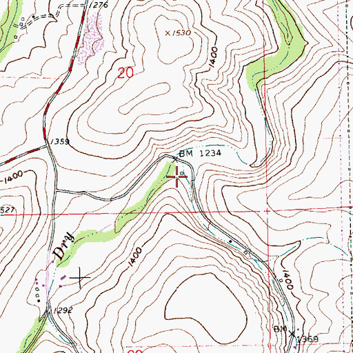 Topographic Map of Easton Canyon, OR