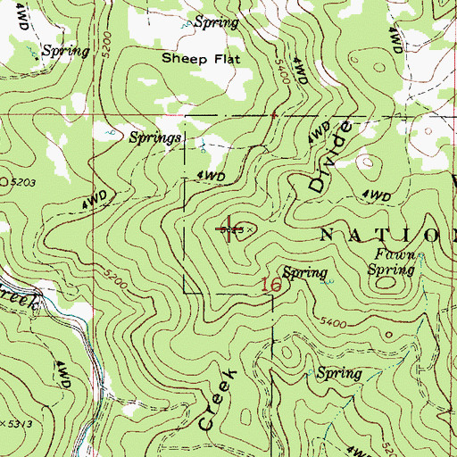Topographic Map of Ebell Creek Divide, OR