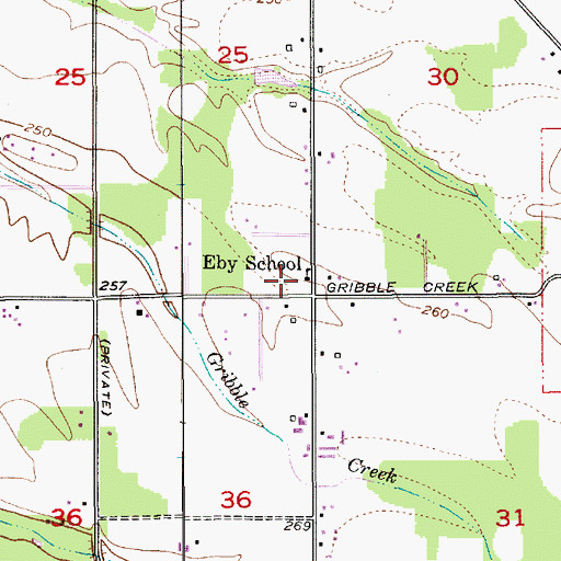 Topographic Map of Eby School (historical), OR