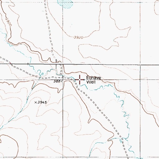 Topographic Map of Echave Well, OR