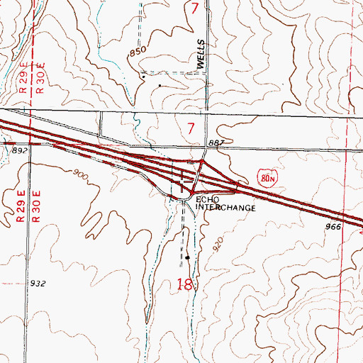 Topographic Map of Echo Interchange, OR