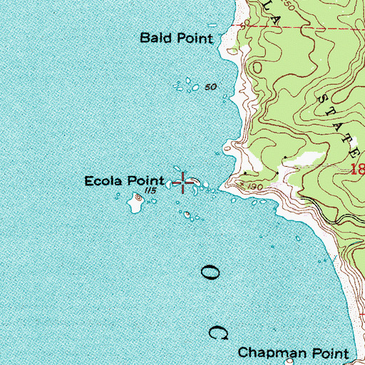 Topographic Map of Ecola Point, OR