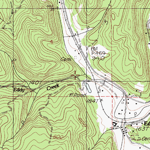 Topographic Map of Eddy Creek, OR