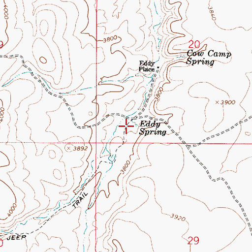 Topographic Map of Eddy Spring, OR