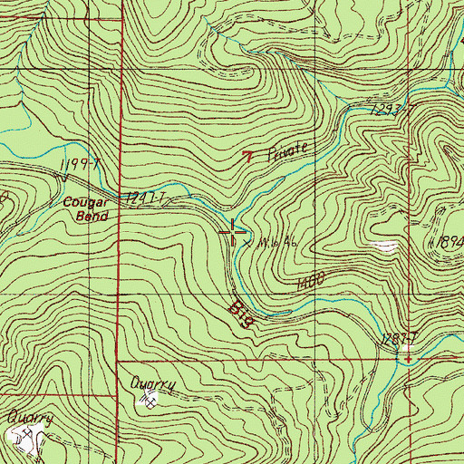 Topographic Map of Edwards Creek, OR