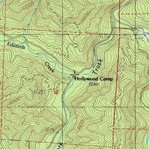Topographic Map of Edwards Creek, OR