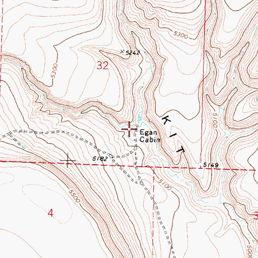 Topographic Map of Egan Cabin, OR