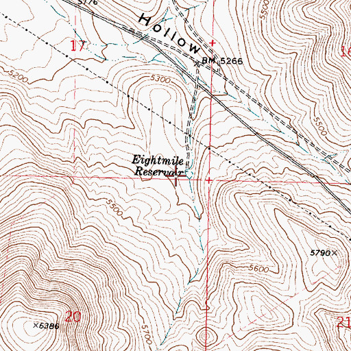 Topographic Map of Eightmile Reservoir, OR
