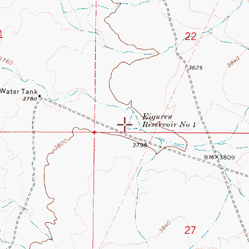 Topographic Map of Eiguren Reservoir Number One, OR