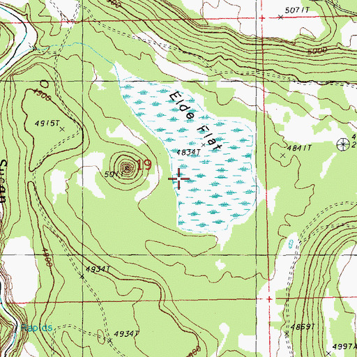 Topographic Map of Elde Flat, OR