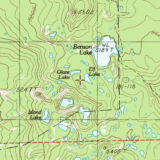Topographic Map of Elf Lake, OR