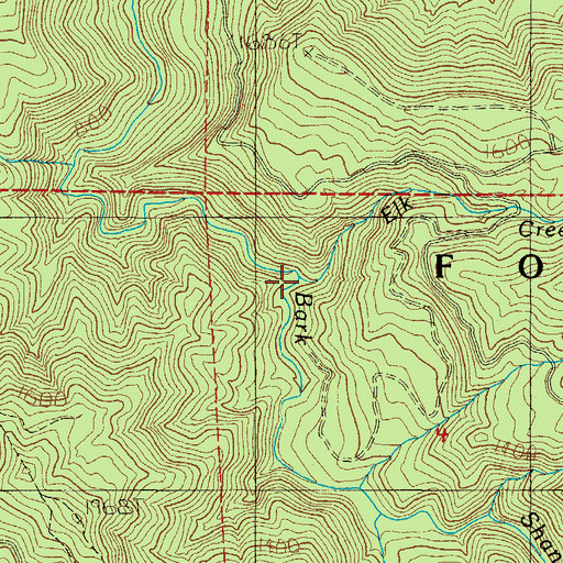 Topographic Map of Elk Creek, OR