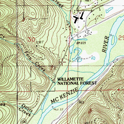 Topographic Map of Elk Creek, OR