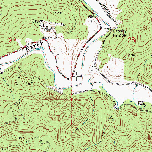 Topographic Map of Elk Creek, OR