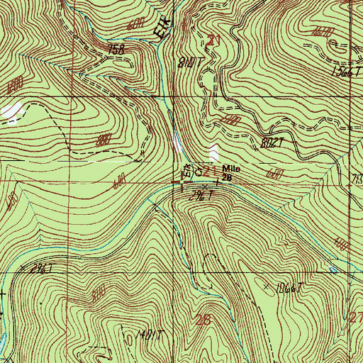 Topographic Map of Elk Creek, OR