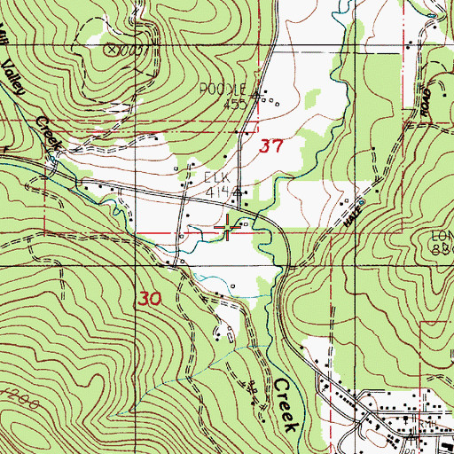 Topographic Map of Elk Creek, OR