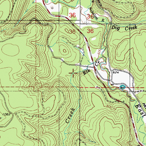 Topographic Map of Elk Creek, OR