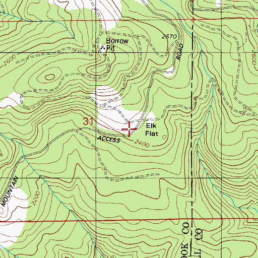 Topographic Map of Elk Flat, OR
