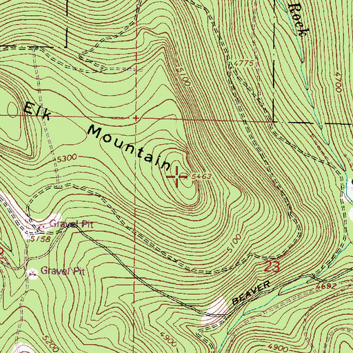 Topographic Map of Elk Mountain, OR