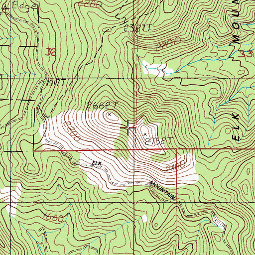 Topographic Map of Elk Mountain, OR