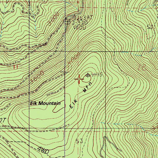 Topographic Map of Elk Mountain, OR