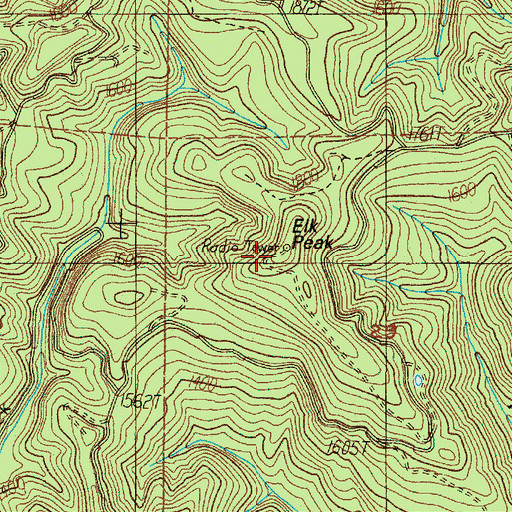 Topographic Map of Elk Peak, OR