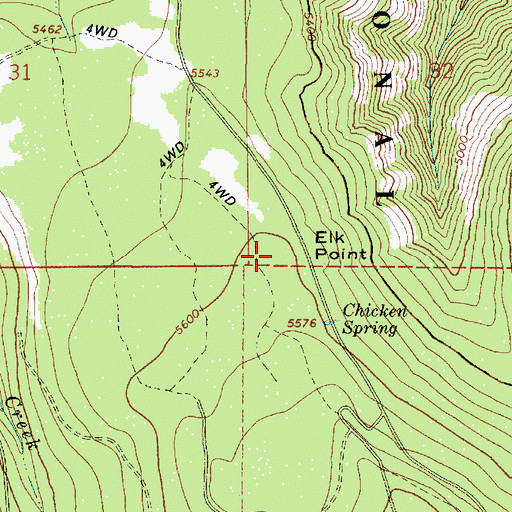 Topographic Map of Elk Point, OR
