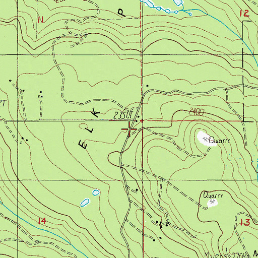 Topographic Map of Elk Prairie School (historical), OR