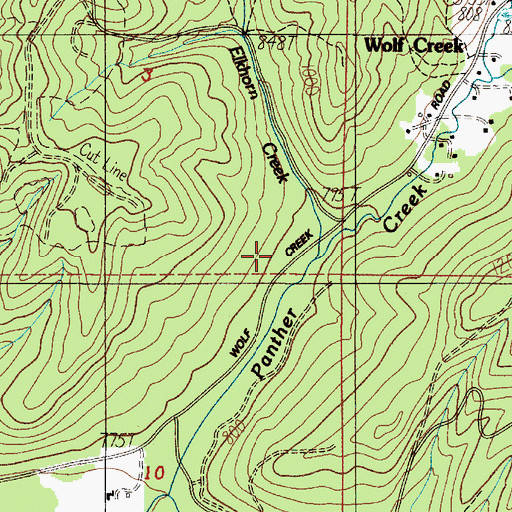 Topographic Map of Elkhorn Creek, OR
