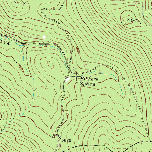Topographic Map of Elkhorn Spring, OR